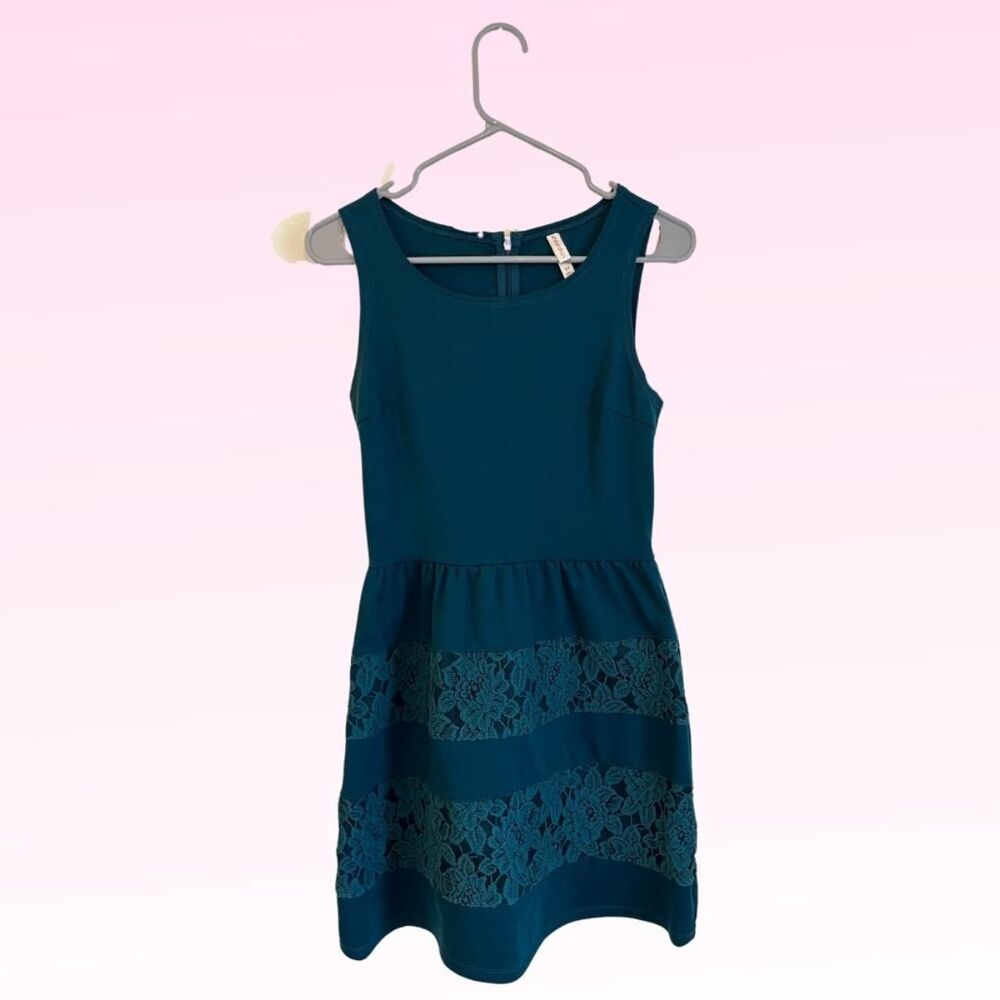 Xhilaration Women's Teal Skater Dress